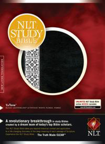 Picture of NLT STUDY BIBLE BLK/FLORAL LEATHERLIKE THUMB INDEX