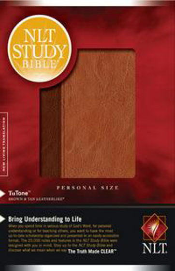 Picture of NLT STUDY BIBLE TUTONE IMTLTH BROWN TAN