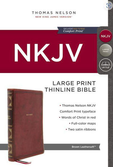Picture of NKJV LARGE PRINT BROWN RED LETTER